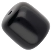 Opaque resin tube beads 12x11 mm - Black x6