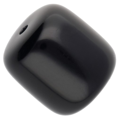 Opaque resin tube beads 12x11 mm - Black x6