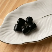 Opaque resin tube beads 12x11 mm - Black x6