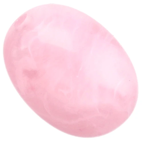 21x15 mm olive bead in translucent resin - Light pink marbled x1