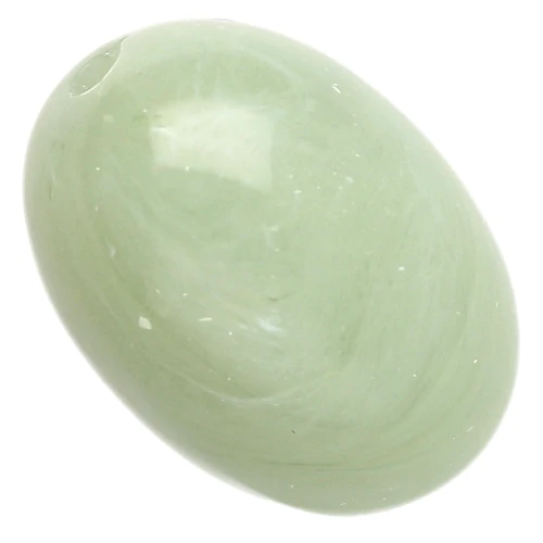 21x15 mm olive bead in translucent resin - Marbled lichen x1
