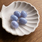 21x15 mm olive bead in opaque resin - Marbled glacier grey x1