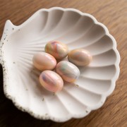 21x15 mm olive bead in opaque resin - Marbled Multicolored Pearl x1