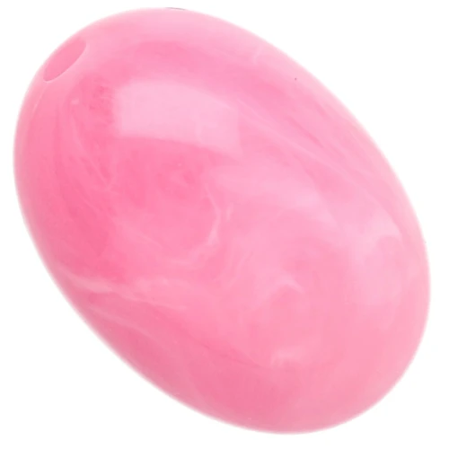 21x15 mm olive bead in translucent resin - Dark pink marbled x1