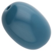 Opaque resin olive bead 21x15 mm - Peacock blue x1