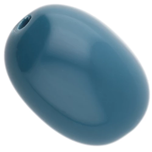 21x15 mm olive bead in opaque resin - Peacock blue x1