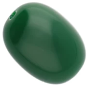 21x15 mm olive bead in opaque resin - Emerald green x1