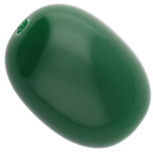 21x15 mm olive bead in opaque resin - Emerald green x1