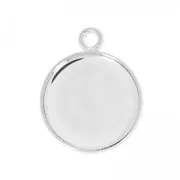 Pendant cabochon setting oval-shaped 15mm silver tonex1