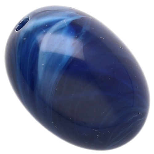 21x15 mm olive bead in opaque resin - Marbled navy blue x1