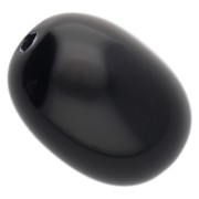 Opaque resin olive bead 21x15 mm - Black x1
