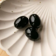 21x15 mm olive bead in opaque resin - Black x1