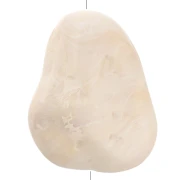 Textured 29x24 mm flat irregular bead in opaque resin - Cream marbled x1