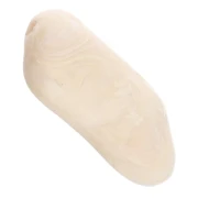 Textured 29x24 mm flat irregular bead in opaque resin - Cream marbled x1