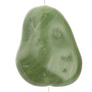 Textured 29x24 mm flat irregular bead in opaque resin - Khaki marbled x1
