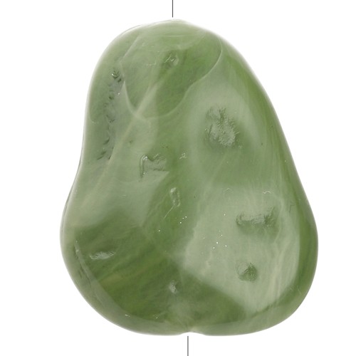 Textured 29x24 mm flat irregular bead in opaque resin - Khaki marbled x1
