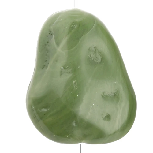 Textured 29x24 mm flat irregular bead in opaque resin - Khaki marbled x1