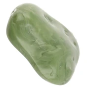 Textured 29x24 mm flat irregular bead in opaque resin - Khaki marbled x1