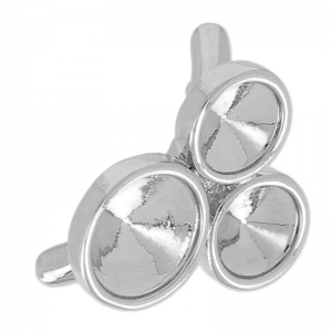 Ring clasp for cab 1122 for 4mm hollow plastik cord rhodium plated