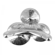 Ring clasp for cab 1122 for 4mm hollow plastik cord rhodium plated