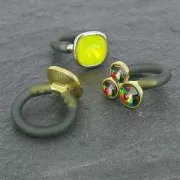 Ring clasp for cab 1122 for 4mm hollow plastik cord rhodium plated