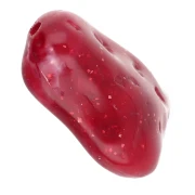 Textured irregular flat bead 29x24 mm in resin - Dark red marbled with glitter