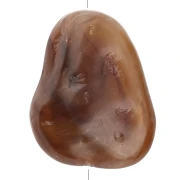 Flat irregular hammered bead 29x24mm in opaque resin - Marbled Brown - Cream x1