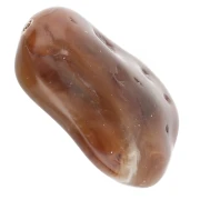 Flat irregular hammered bead 29x24mm in opaque resin - Marbled Brown - Cream x1