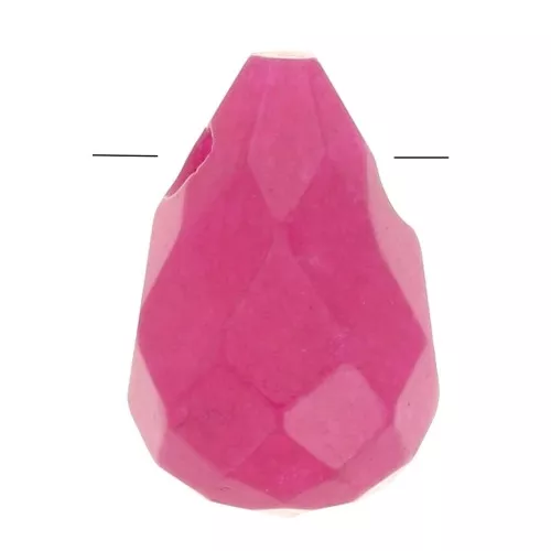 Faceted drop 6x9mm Fuchsia Agate x1