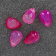Faceted drop 6x9mm Fuchsia Agate x1