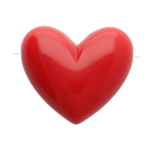 13x15 mm opaque resin heart beads - horizontal hole - Dark red x6