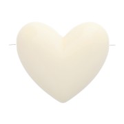 13x15 mm opaque resin heart beads - horizontal hole - Ecru x6