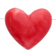 13x15 mm opaque resin heart beads - horizontal hole - Grenadine marbled x6|raw }}