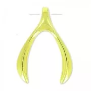 925 Sterling Silver wishbone pendant 19mm golden tone x1