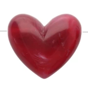 Garnet - 15.5x18 mm translucent resin heart bead - horizontal hole - Marbled garnet x1 15.5x18 mm translucent resin heart bead - horizontal hole - Marbled garnet x1