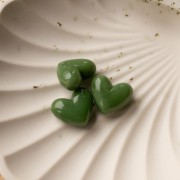 15.5x18 mm opaque resin heart bead - horizontal hole - Khaki marbled x1