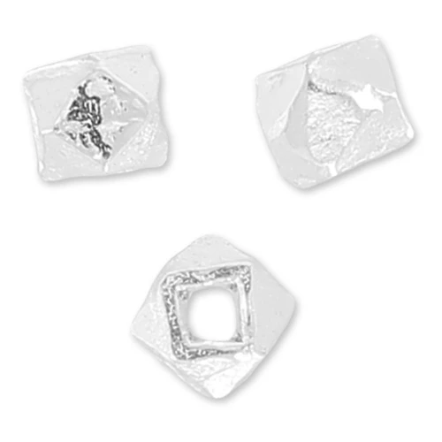 Silver faceted Cubes 3mm x10