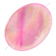 Iridescent Mother-of-Pearl Oval Pucks 20x15mm Rose x4|raw }}