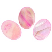 Iridescent Mother-of-Pearl Oval Pucks 20x15mm Rose x4