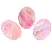 Iridescent Mother-of-Pearl Oval Pucks 20x15mm Rose x4