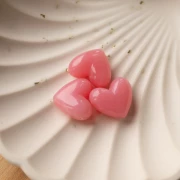 Heart bead 15.5x18mm translucent resin - horizontal hole - Dark pink marbled x1