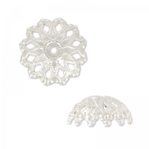 925 Sterling Silver bead cap 11mm x2
