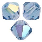 Bicone beads Preciosa - Rondelle Bead 4 mm - Malibu Blue AB x30