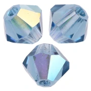 Bicone beads Preciosa - Rondelle Bead 4 mm - Malibu Blue AB x30