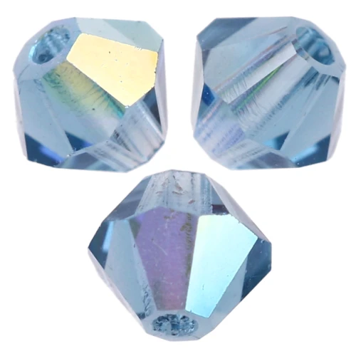 Bicone beads Preciosa - Rondelle Bead 4 mm - Malibu Blue AB x30
