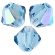 Preciosa bicone beads - Rondelle Bead 5 mm - Malibu Blue AB x12