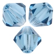 Bicone beads Preciosa - Rondelle Bead 6 mm - Malibu Blue AB x12