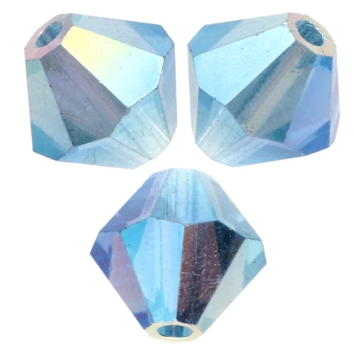 Bicone beads Preciosa - Rondelle Bead 6 mm - Malibu Blue AB 2X x12