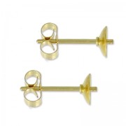 Gold Filled earstud for halfdrilled bead 6 8 and 10mm x2