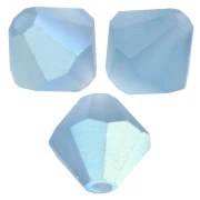 Preciosa bicone beads - Rondelle Bead 6 mm - Malibu Blue AB Matt x12